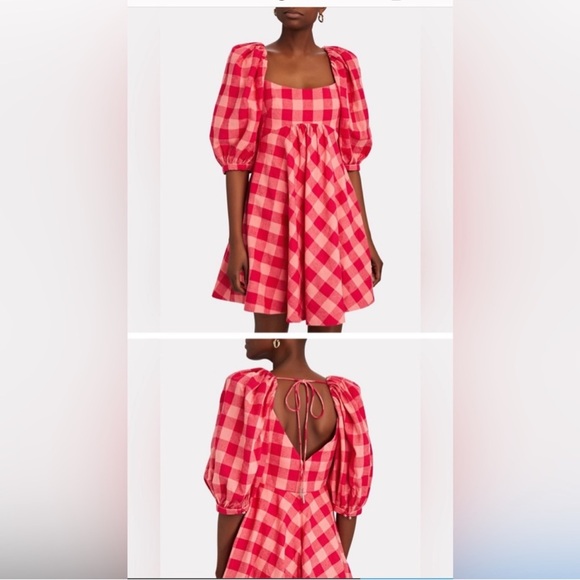 Acler Red Checkered Mini Dress - Picture 7 of 7